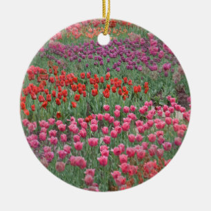 Ornamento De Cerâmica Campo De Tulipas