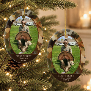 Ornamento De Cerâmica Camuflagem de Caça Uma Foto Personalizada