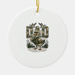 Ornamento De Cerâmica Camuflagem Papai Pato Desenho de Camiseta de Gravu