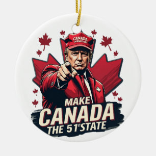 Ornamento De Cerâmica Canadá, a 51 ruas State Trump Canadense