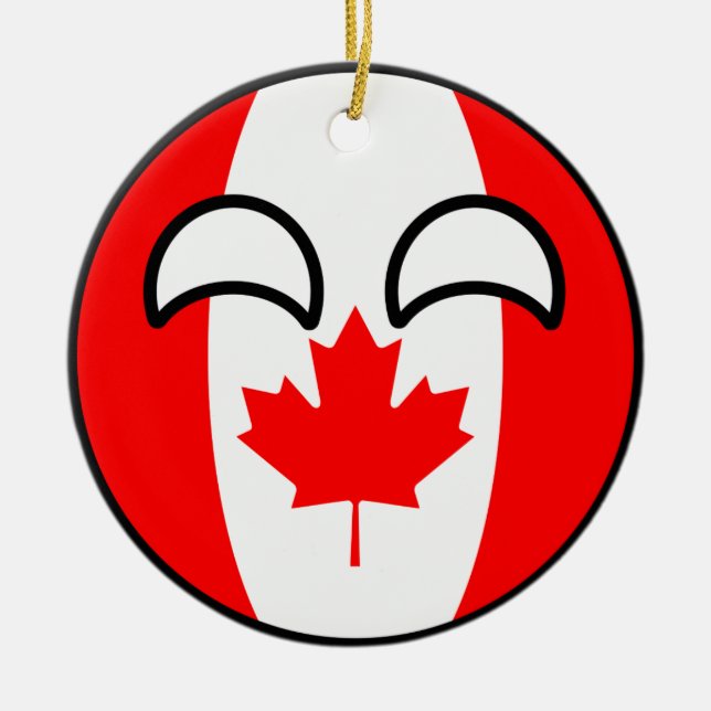 Ornamento De Cerâmica Canadá Geeky de tensão engraçado Countryball (Frente)