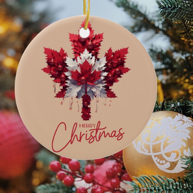 ORNAMENTO DE CERÂMICA CANADIA FLAG INSPIRADA (Criador carregado)