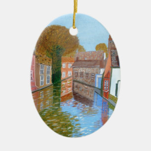 Ornamento De Cerâmica Canal de Bruges