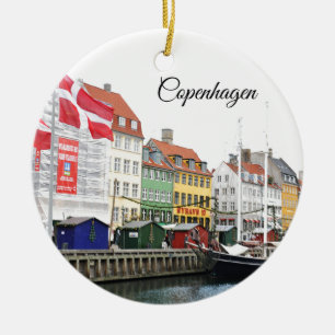 Ornamento De Cerâmica Canal de Nyhavn em Copenhaga, Danmark