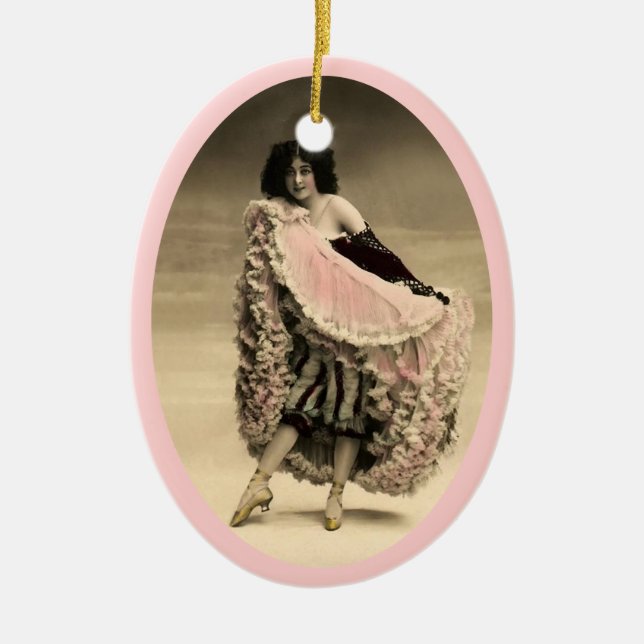 Ornamento De Cerâmica Cancan Dancer 4 (Frente)