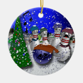 Ornamento De Cerâmica Canção de natal do Natal da boliche