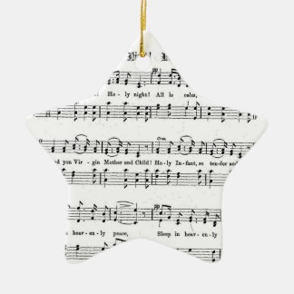 ORNAMENTO DE CERÂMICA CANÇÃO SANTAMENTE DO NATAL DA PARTITURA DA NOITE