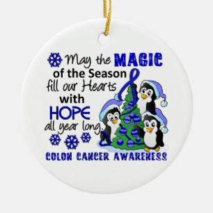 Ornamento De Cerâmica Cancer Colon de Pinguins Natal
