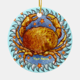Ornamento De Cerâmica Cancer Crab aniversário