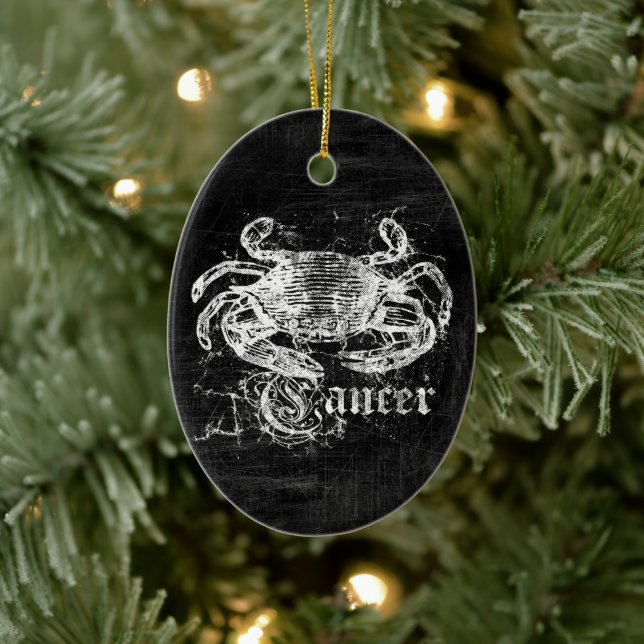 Ornamento De Cerâmica Cancer Zodiac Vintage (Árvore)