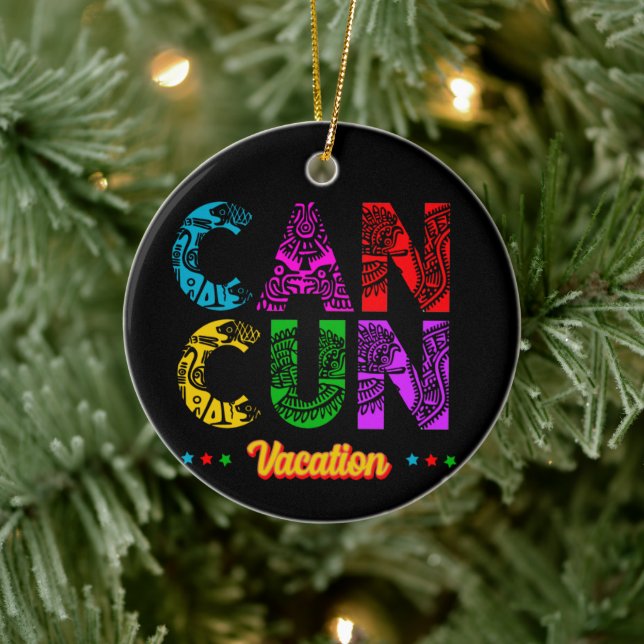 Ornamento De Cerâmica Cancún México - Aventura de Férias do Grupo  (Árvore)