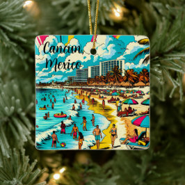 Ornamento De Cerâmica Cancún, México com uma Pop Art Vibe