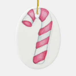 Ornamento De Cerâmica Candy Cane