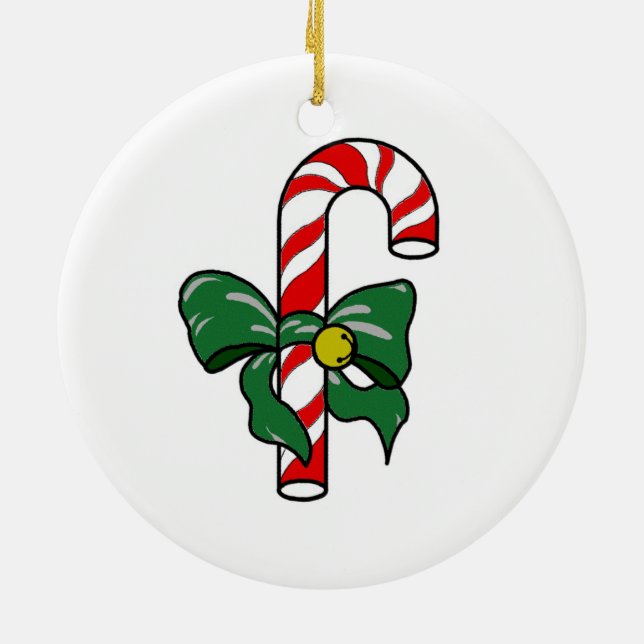 Ornamento De Cerâmica Candy Cane (Traseira)