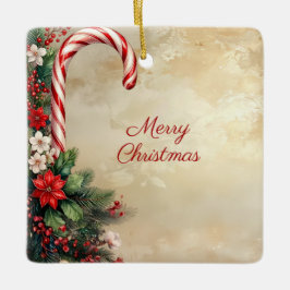 Ornamento De Cerâmica Candy Cane Christmas Holiday Ornament