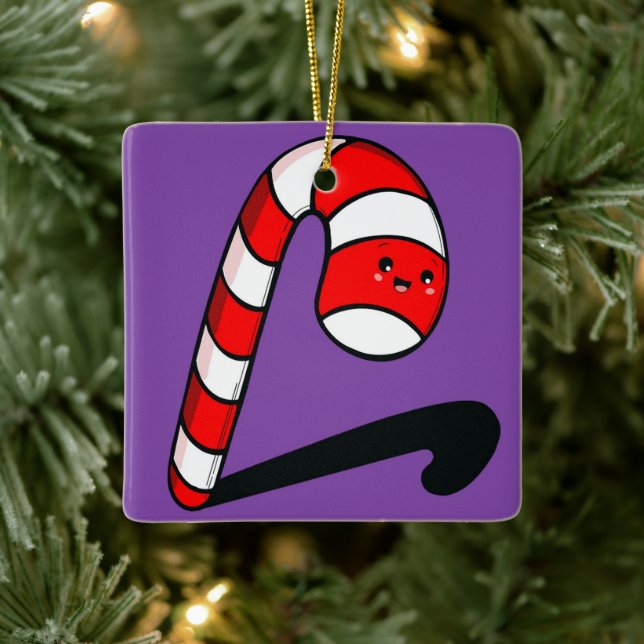 Ornamento De Cerâmica 🎄 Candy Cane Christmas Ornament (Árvore)