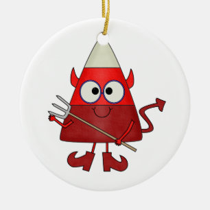 Ornamento De Cerâmica Candy Corn Devil Halloween