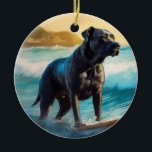 Ornamento De Cerâmica Cane Corso Beach Surfing Painting<br><div class="desc">Mergulhe no mundo lúdico da aventura canina com esta pintura cativante. Um cão espirituoso leva às ondas, cavalgando habilmente o surf numa praia beijada pelo sol. A vibrante trabalho de arte capta lindamente a essência do entusiasmo de praia enquanto o cachorro anda sem medo das ondas, incorporando o espírito de...</div>