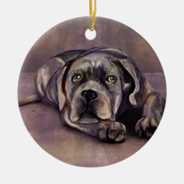 Ornamento De Cerâmica Cane Corso - Copo Mastiff Italiano (Frente)