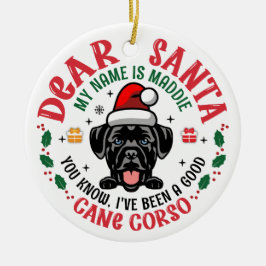 Ornamento De Cerâmica Cane Corso Dog Personalizado Árvore De Natal