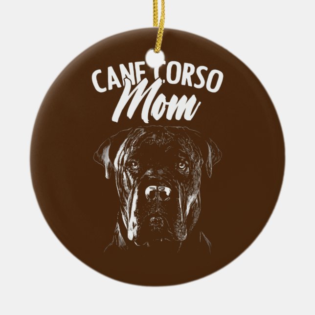 Ornamento De Cerâmica Cane Corso Mãe Proprietário De Cachorros (Frente)