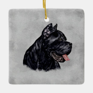 Ornamento De Cerâmica Cane Corso - Retrato Mastiff Italiano