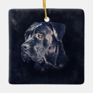 Ornamento De Cerâmica Cane Corso - Retrato Mastiff Italiano