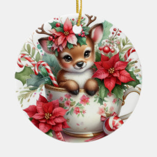 Ornamento De Cerâmica Caneca de Natal Rena 6