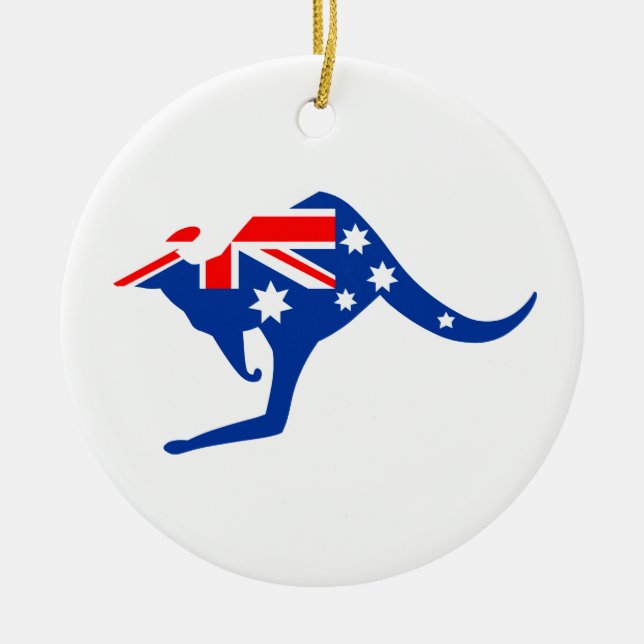 Ornamento De Cerâmica Canguru australiano (Frente)