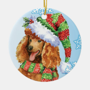 Ornamento De Cerâmica Caniche feliz de Howlidays