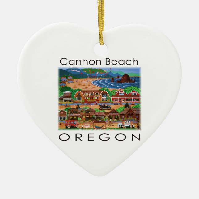Ornamento De Cerâmica Cannon Beach ~ Oregon (Frente)