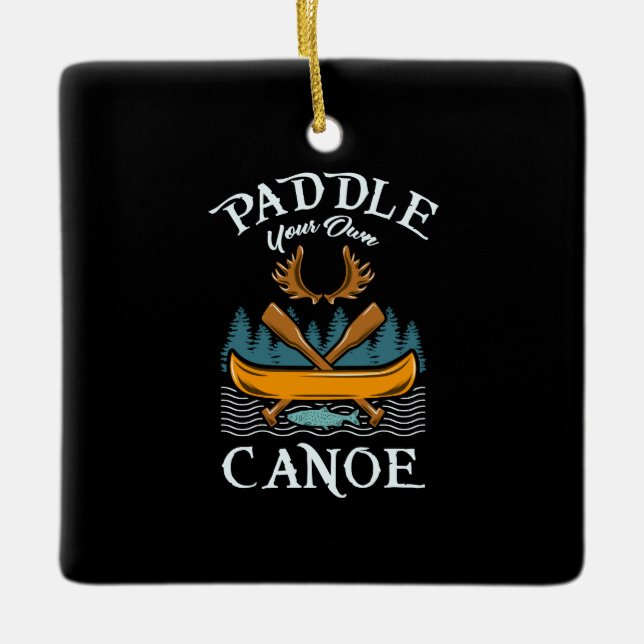 Ornamento De Cerâmica Canoagem - Remar a Sua Própria Canoa (Frente)