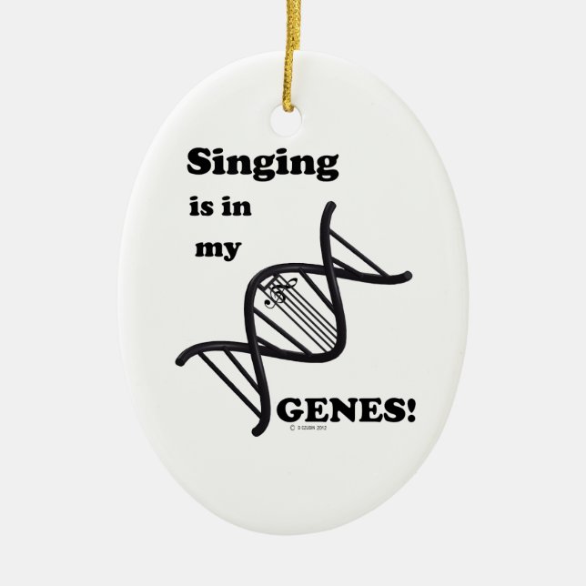 Ornamento De Cerâmica Cantando em meus Genes (Frente)
