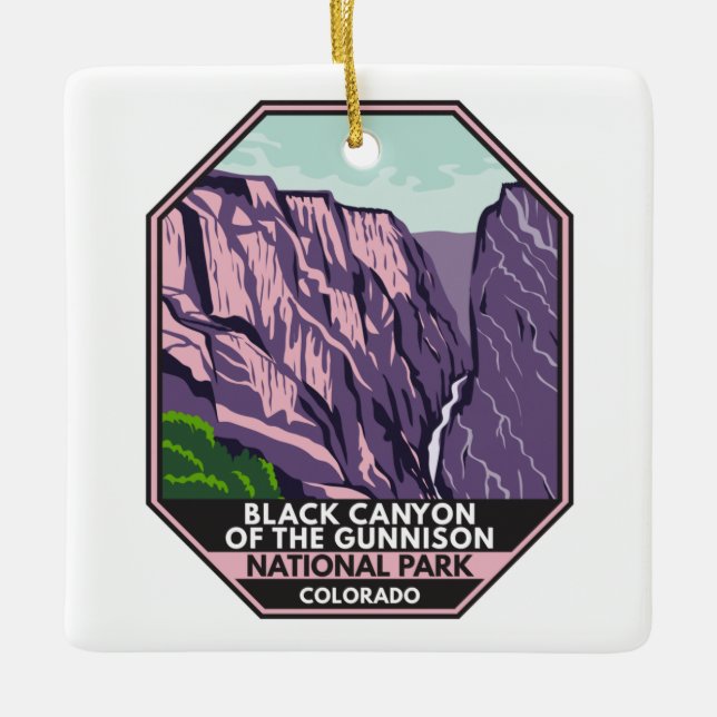 Ornamento De Cerâmica Cantão Negro Do Parque Nacional Gunnison (Frente)