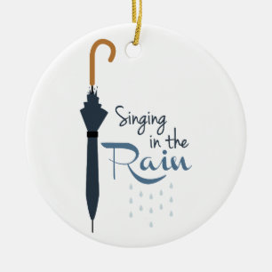 Ornamento De Cerâmica Canto na chuva