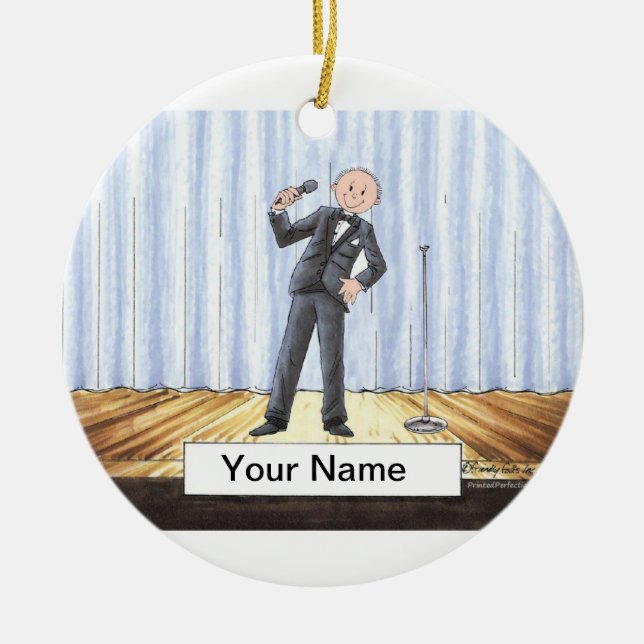 Ornamento De Cerâmica Cantor - homem (Frente)