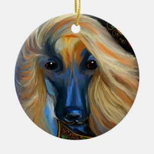 Ornamento De Cerâmica Cão Afegão