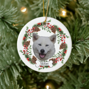 Ornamento De Cerâmica cão akitas