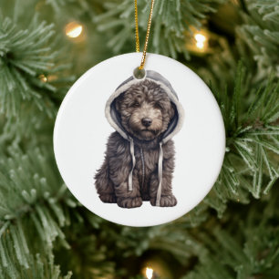 Ornamento De Cerâmica Cão Bouvier des Flandres Personalizado