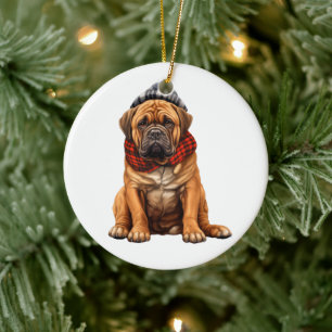 Ornamento De Cerâmica Cão Bullmastiff Personalizado