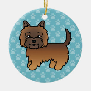 Ornamento De Cerâmica Cão Cartoon De Cartoon De Cartoon Red Brindle Cair