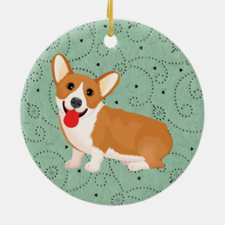 Ornamento De Cerâmica cão-corgi
