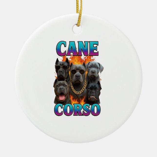 Ornamento De Cerâmica Cão Corso  (Frente)