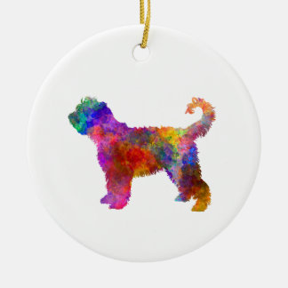 Ornamento De Cerâmica Cão de Água Francês na Coloração da Água