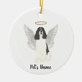 Ornamento De Cerâmica Cão de Água Inglês Tricolor Simpatia