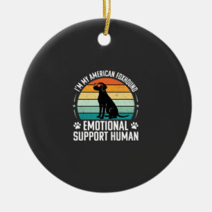 Ornamento De Cerâmica Cão de Apoio Emocional Humano Foxhound Americano