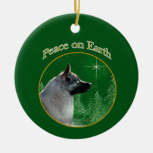 Ornamento De Cerâmica Cão de Caça Norueguês Paz