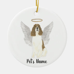 Ornamento De Cerâmica Cão de Caça Springer Spaniel Inglês Vermelho Fígad