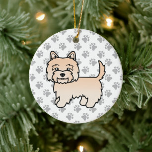 Ornamento De Cerâmica Cão de Cartoon Cream Cairn Terrier Cute