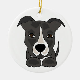 Ornamento De Cerâmica Cão de filhote de cachorro cinzento bonito de